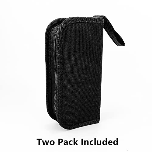 Umaki 2pack Small Tool Pouch Organizer, Canvas Zipper Pouch with 13 Adjustable Loops and a Storing Belt, Utility Tool Bag for Craft Making, Maintenance, Electrician and Carpenters, 8'' x 4'', Black - color: black-2pcs