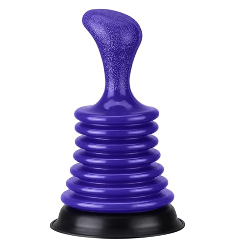 Luigi's Sink Plunger Kitchen - Sink Plunger Bathroom - Drain Bathtub or Shower - Small and Powerful Clog Remover - Commercial Style Plumbers Plungers with Large Bellows - Blue - Mini - color: Blue - Mini Sink Plunger