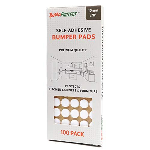 Furniture Felt Pads 3/8" (10mm) Diameter Round 3M Self Adhesive Protects Kitchen Cabinets, Drawers, Desks and Furniture Against Bumps and Scratches 100 Pack - White - color: White 100 Pack
