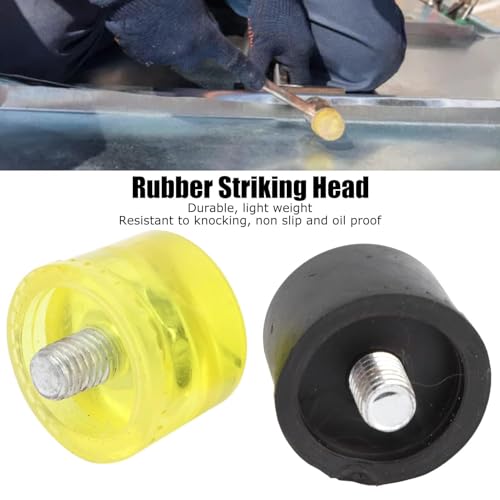 Replacement Mallet Head Tips Rubber Hammer 4 Pcs Yellow Black Plastic Set (Φ40mm)