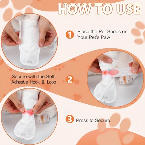 Novabright 60 Pcs Disposable Dog Booties with 3/5 Roll Protectors Bandage for Paw Protection Dog Feet Covers Pet Shoes for Pets Paw Wound Recovery for Medium Large Pets (M) - size: M