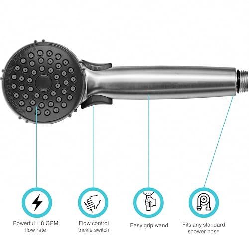Dura Faucet DF-SA400-SN RV Handheld Shower Wand (Satin Nickel) - color: Brushed Satin Nickel, size: Head Only