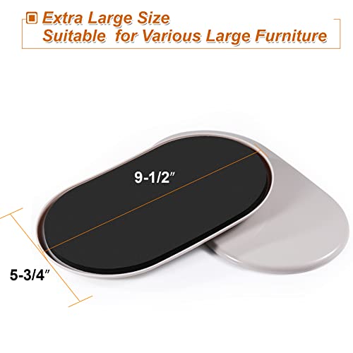 Heavy Duty Furniture Sliders for Carpet, 8 PCS 9-1/2" x 5-3/4" - size: 9-1/2 inch x 5-3/4 inch 8 PCS (Oval)