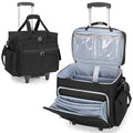 Trunab Rolling Teacher Bag with Expandable File Pocket Detachable Trolley | Teacher Tote Bag with Wheels for up to 15.6 Inches Laptop (Patented Design) - color: Black