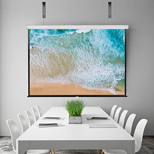 suptek Universal Projector Screen Wall Mount L-Brackets Wall Hanging Mount 6 inch Adjustable Extension Mounting Hooks for Projection Screen up to 66 lbs, 30 kg Capacity Each, PRL001B, Black (1 Pair) - size: 6 inch-black