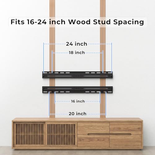 TV Wall Mount Extension Bracket for TV Wall Plate, Fits 16–24 Inch Wood Studs, Supports up to 154 lbs, Stud Spacing Adapter, TV Mount Extender wr Hardware Included
