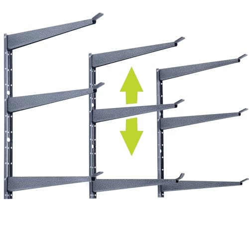 Delta Heavy Duty Lumber Storage Rack Cycle, Holds Up to 720 lbs - 3-Tier Wide Wood Storage Rack with Fully Adjustable Arms - Steel Construction Storage Solution for Garage, Basement & Pantry - style: 16" Gray Wide 3-Tier Heavy Duty Rack