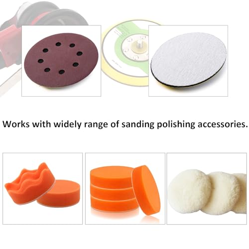 2Pcs 6in Hook and Loop Flexible Backing Pad, 6" Sanding Back Pad 5/16" 24 Thread for Air Orbital Sander and Pneumatic Polisher - style: 2pcs 6inch