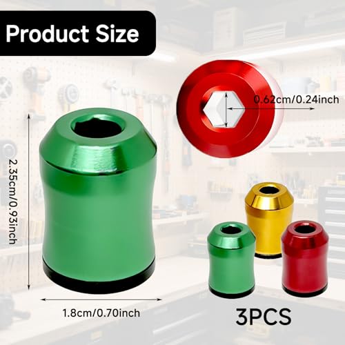 3 Pcs Magnetic Screw Holder, 1/4" Universal Magnetic Screw Ring