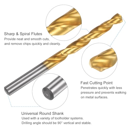uxcell Tap & Drill Bit Set, 3/8-24 UNF Straight Flute Thread Tap and 1/3" (8.5mm) Twist Drill Bit, Titanium Coated M2 High Speed Steel Thread Repair Tapping Tools - size: 3/8-24 UNF + 1/3" (8.5mm)
