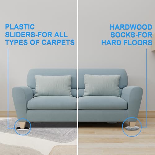 New Upgrade Furniture Movers Sliders: Multi-Surface Furniture Sliders - size: 5.8*4.3in Oval 8+8Pack