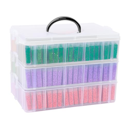 VTG Diamond Painting Storage Container, 240 Grids, Bead Organizer for Art Supplies, Jewelry Craft Storage Box - style: Three-layer small square bottle