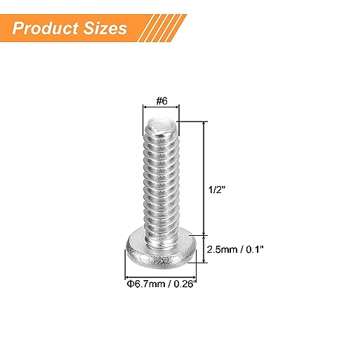 uxcell #6-32x1/2 Pan Head Machine Screws 304 SS Phillips Drive, 25 Pack - size: #6-32x1/2"