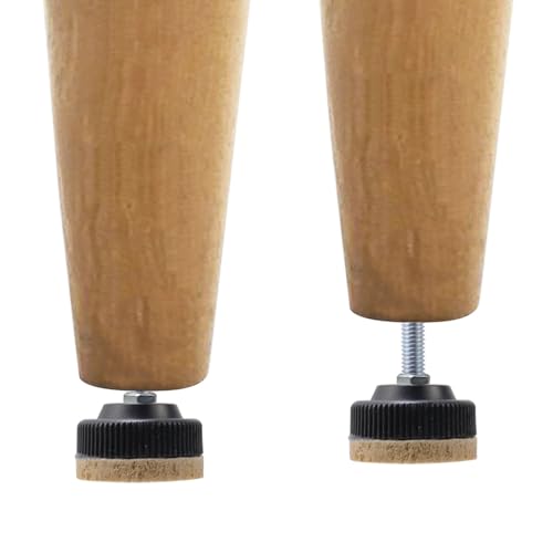 10pcs Felt Base Plastic Furniture Legs with M6x25mm Bolt Screw-on Chair Table Feet (Diameter 1.2-Inch) - size: 1.18"/30mm