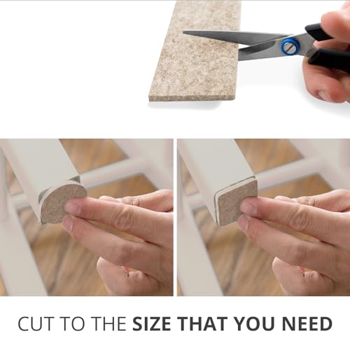 X-Protector Felt Furniture Pads - 20 PCS 6 x 1/2" - Premium Felt Strips - size: 6 x 1/2" 20 Beige, Strips