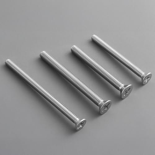 VGBUY 105Pcs Extra Long Outlet Screws Machine Electrical Screws Kit,#6-32#8-32 Phillips Flat Head 304 Stainless Steel for Wall Plate Switch/Outlets,Mounting Electrical Extender - style: 105PCS #6 #8 Kit