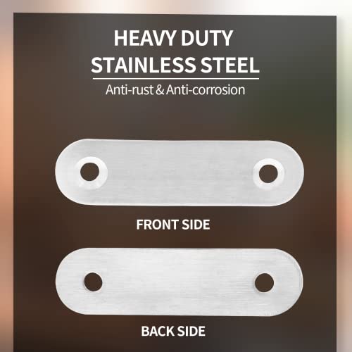 Jiozermi 24 Pcs Straight Brace, 2.4" x 0.6", Stainless Steel Silver - size: Silver, 2.4” x 0.6”, 24 Pcs