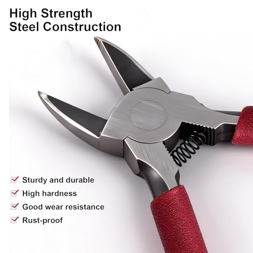 5 Pcs 5" & 5 Pcs 6" Precision Wire Cutters Spring Loaded Flush Cutters Sharp Side Cutter Clippers Diagonal Cutting Pliers for Jewelry Making, Crafts, Electronics, Zip Ties