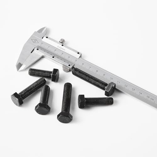 M10 x 20mm 20mm 25mm 30mm 40mm Hex Bolts, Hexagon Head Screw, 8.8 Grade Alloy Steel, Black Oxide Finish, Metric Full Machine Thread, Assortment Kit 15PCS - size: M10x20-40mm(15PCS)