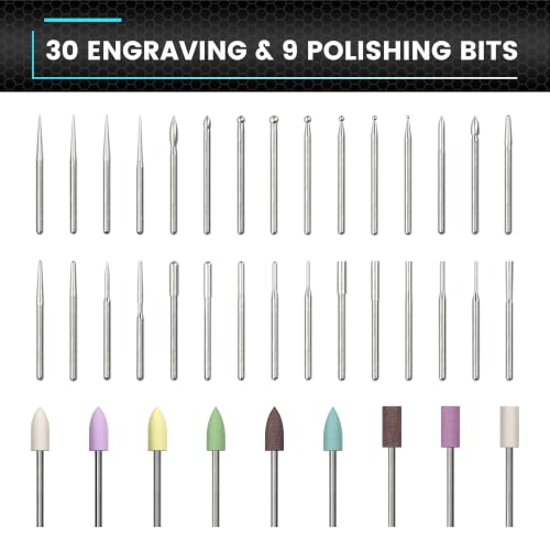 ARROWSPACE Engraving Pen, 30000RPM, Engraver Tool with 39 Bits,OLED Display