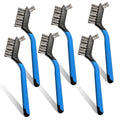 Mini Wire Brush Set 6Pcs - Stainless Steel Wire with Curved Handle Grip for Rust, Dirt & Paint Scrubbing with Deep Cleaning - style: stainless steel 6pcs
