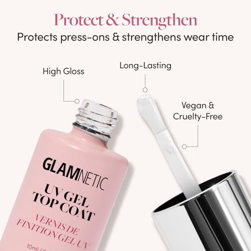 Glamnetic UV Gel Clear Top Coat - No-Wipe Formula | 0.33oz