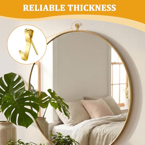 KURUI 214Pcs Picture Hanging Hooks, Renter Friendly Picture Hanging Kit with Heavy Duty Picture Hangers and Hardware Nails, for Frame, Painting, Art and Photo, on Drywall,Plaster, and Wood Wall - color: Gold