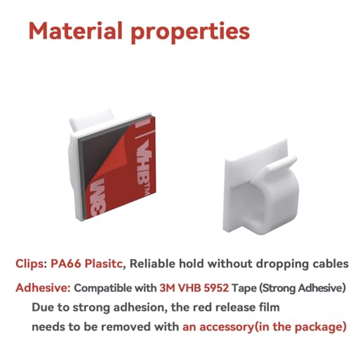 60Pack Cable Clips, Adhesive Wire Holder for Home Office, White - color: White- CC04(60PCS)