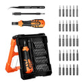 JAKEMY Portable Precision Screwdriver Set, 33 In 1 Mini Manual Screwdriver Set Include 30 Magnetic Screwdriver Bits, ESD Tweezer and Flexible Shaft for Computer, Phone, Watch, Eyeglass, PS5 - color: Jm-fo033