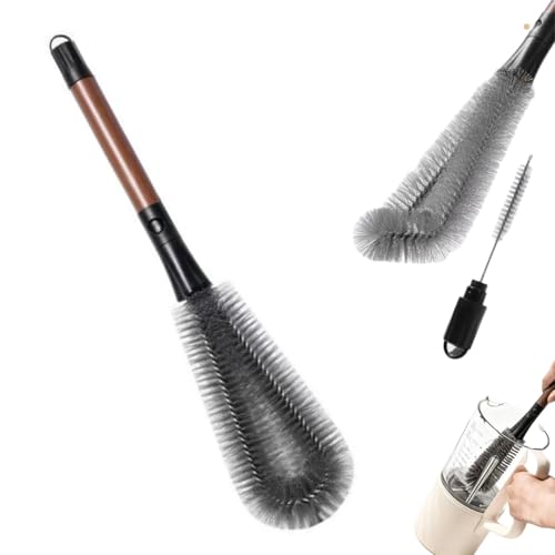 2-in-1 Detachable Blender Cleaning Brush for Vitamix & Ninja, Dual-Head Bottle Brush for Juicer, Cup Lid, Meat Grinder & Kitchen Appliances, Long-Handled Food-Grade Bristles for Deep Crevice Clean