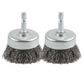 2 Pack WENORA Wire Brush Set for Drill, 1/4 Inch Hex Shank, 0.010 Inch Coarse Carbon Steel Drill Brush, Rust Removal - 2 Inch