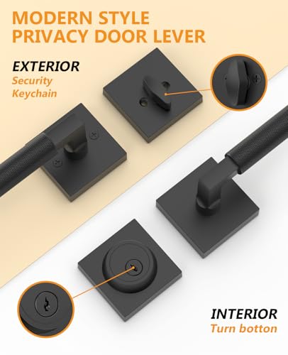 Asidrama 1 Pack Matte Black Passage with Deadbolts - color: Matte Black, size: 1 Pack, style: Passage with Deadbolt