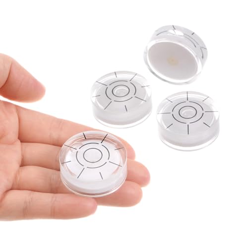 4pcs Small Circular Bubble Spirit Levels - [12mm Diameter 6mm Thickness] Mini Round RV Level Leveling Tools for Travel Trailer Turntable Camera, White - color: White, size: 12mm x 6mm