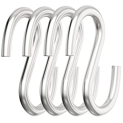 304 Stainless Steel 3 Inch S Hooks Hanging Hook Loads up to 550 lbs 4 Pcs