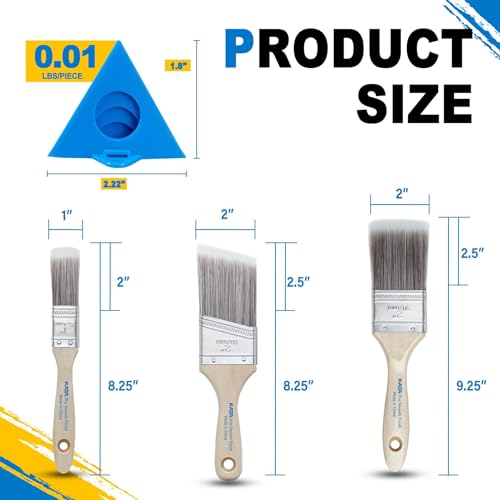 KATA 36PC Painters Pyramid Stands with 3 Paint Brushes for Cabinet Doors - color: Painter's Pyramids+3 Brushes Blue