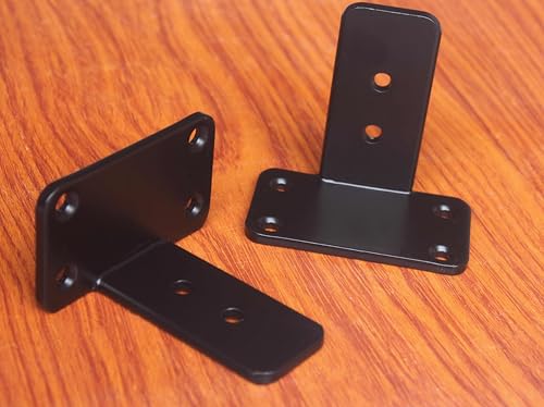 4 Pack - 3 inch Black Hidden L Shelf Bracket (1/5 Inch Thicked) Iron Floating Shelf Brackets Rustic Industrial Metal Brackets for Shelf Support - size: 3 Inch, style: Black 4 Pack