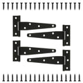 T Strap Hinges Heavy Duty, Shed Door Gate Hinges(Black) (4, 4 Pcs *6 inch) - size: 4 Pcs *6 inch