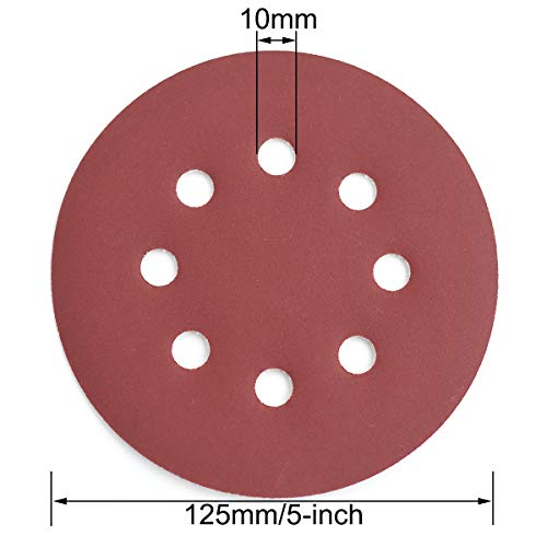 5-Inch 8-Hole Hook & Loop Sanding Discs 600-2000 Mixed Grit, 60-Pack - style: 600-2000 Grit, 60-Pack