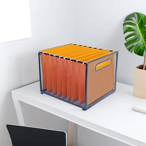 SETTFRFE Letter Size Hanging Folder Organizer,Metal File Baskets,Black