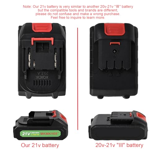 21v Lithium Battery - 2.0 Ah Battery with Charger Cord Compatible for Mini Chainsaw