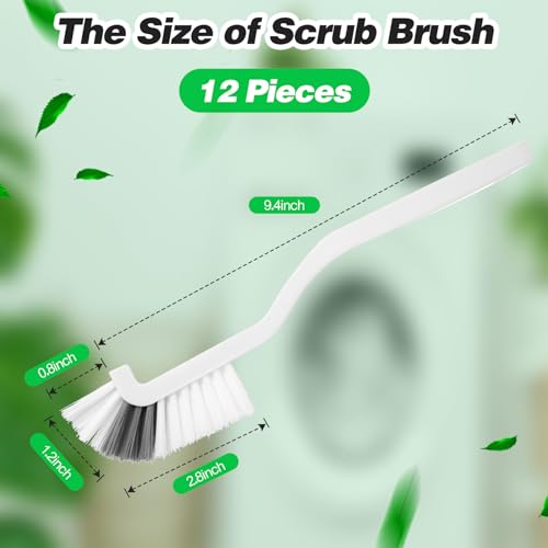 Yinkin 12 Pcs Kitchen Scrub Brushes Cleaning, Small, Right Angle Mini