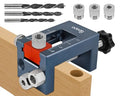 Self-Centering Doweling Jig Kit for Woodworking – Adjustable Width Dowel Jig for Straight Holes with 3 Drill Guide Bushings & 3 Drill Bits (1/4'',3/8'',5/16'')，Woodworking Joints Tools