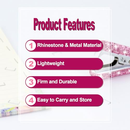 MultiBey Bling Acrylic Staple Remover with Metal Jaws, Shiny Pink - color: Shiny Pink