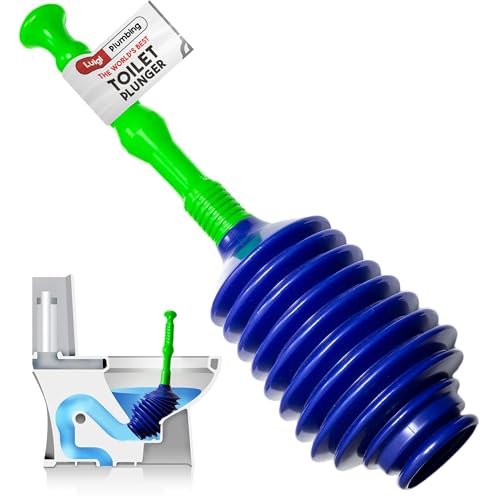 Luigi's Toilet Plunger | The World's Best Unblocker | Snake Design Bathroom Plungers | Clog & Blockage Remover - size: Toilet Plunger Snake Design - Blue/Green