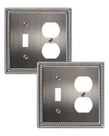 2-Pack Combo Toggle/Duplex Light Switch Cover Plate, Heirloom Silver - color: Heirloom Silver, size: Toggle/Duplex 2PK