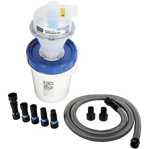 Assembled Quick Click Dust Separator with 5 Gallon Locking Collection Bin and Quick Click Power Tool Adapter Set with 10 Ft. Hose - size: 10 Ft. Hose