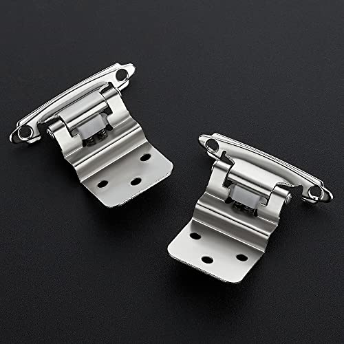 Ravinte 3/8" Inset Satin Nickel Cabinet Hinges 10 Pack (5 Pairs) - color: Satin Nickel