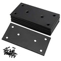 10 Pack 4" x 2" Stainless Steel Mending Plates Black, 2mm Thick Heavy Duty Flat Straight Brace Brackets with 60 Screws, Bracket Repair Plates, Fixing Joining Plates for Furniture - size: 10 Pack 4x2 Inch
