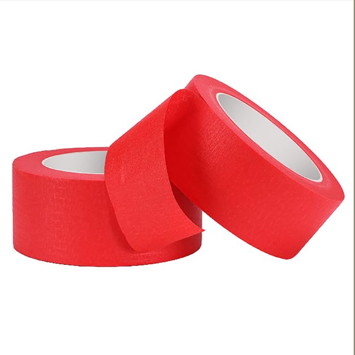 Red Painters Tape 2 inch Wide Red Masking Tape Paint Tape Red Paper Tape 2 inch x 55 Yards - color: Red, size: 2 Inch