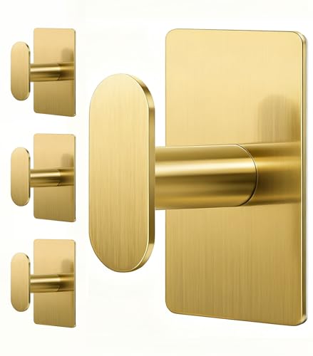 pickpiff Adhesive Towel Hooks: 20LB Extra Strong Wall Hanger, Gold 4 Pack - color: Glod, size: 4 Pack